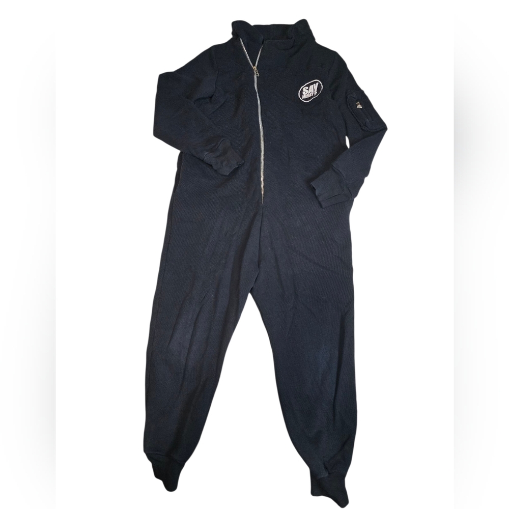 Nununu Black Hooded Coverall Jumpsuit